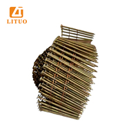 Clous en bobine peints à tige annelée pour cloueurs pneumatiques, clous en bobine à pointe brute pour usine de palettes et artisanat du bois