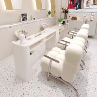 Table à ongles en bois professionnelle YS-0685N moderne pour salon et centre commercial avec dépoussiéreur intégré