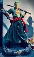 Figura de resina de fibra de vidrio personalizada a tamaño real, figura de una pieza, estatua grande de anime de Zoro y Luffy para colección