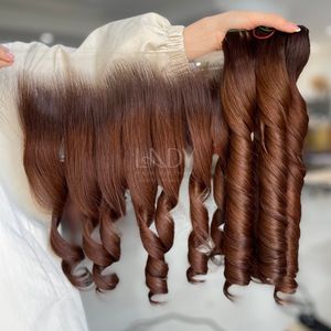 Extensiones de Cabello Natural de Alta Calidad, Color Ombre, con Frontal y Mechones para Hacer Pelucas - Product Image 6
