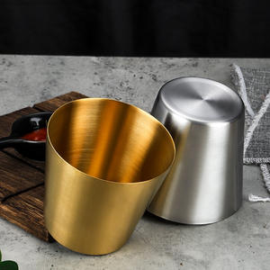 Mangkuk saus saus celup dapur baja tahan karat, peralatan makan nampan bumbu Hotpot piring bumbu kentang goreng perak emas - Product Image 4