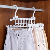 DS1207 Hosen Organizer Racks für Hosen Jeans Rock 6 Schichten Kunststoff hosen Rack Stoff Kleiderbügel Platz sparen Faltbarer Hosen bügel