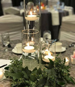 Centres de table de mariage, cylindre en verre, porte-bougies flottants, vases cylindriques en verre avec bougies flottantes - Product Image 5