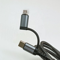 Adaptateur de câble d'extension audio universel multi-type C 8 broches avec gaine en PVC et blindage tressé pour téléphone portable, voiture, ordinateur portable, ordinateur