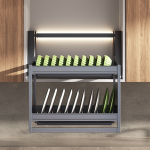 Factory Supply Touch Switch Pull Out Basket Draw Organizer for Kitchen Smart Upper Cabinet Pull <b>Down</b> Rack Basket Drawers TSW-A P - Product Image 2