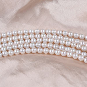 <span class=keywords><strong>Collana</strong></span> di Fili di <span class=keywords><strong>Perle</strong></span> <span class=keywords><strong>Akoya</strong></span> d'Acqua Dolce Rotonde Bianche Naturali Grado AAAAA da 7-8 mm - Product Image 3