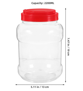 Pot en PET de qualité alimentaire de 170 oz (5000 ml) avec couvercle à vis pour aliments en conserve et noix, certifié ISO9001, couleur et logo personnalisables - Product Image 3