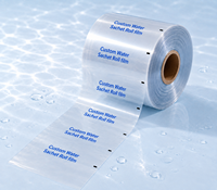 Emballage en sachet d'eau en plastique LDPE transparent avec logo personnalisé imprimé, 250 ml, 330 ml, 500 ml, rouleaux de film pour sachets d'eau