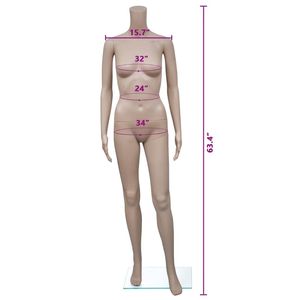Mannequin Femme Beige en Plastique Sans Tête, Pose Debout, Grande Taille, Présentoir de Vêtements D0100HHRH42 - Product Image 6