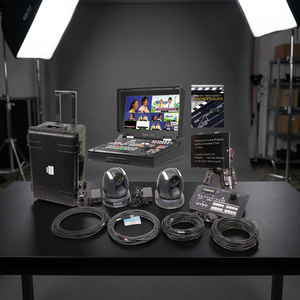 Système de caméra pour événements en direct sans fil 1080P avec prise en charge 8K, kit vidéo, console de contrôle, moniteurs, valise à roulettes, batterie intégrée - Product Image 3
