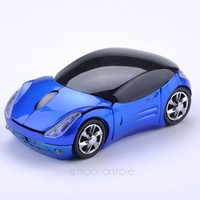 Souris de jeu optique sans fil 2,4 GHz en forme de voiture de sport 3D avec rétroéclairage LED, mini USB, suivi laser, batterie, RoHS, pour ordinateur portable/ordinateur