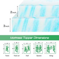 Surmatelas rafraîchissant ignifuge pour lit double à usage domestique, surmatelas en mousse à mémoire de forme king avec fermeture éclair, mousse haute densité