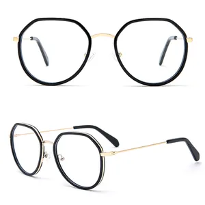 YL-2058ヴィンテージメタル眼鏡フレームメガネ光学眼鏡アセテート美容眼鏡