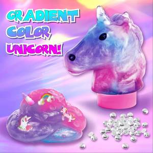 Toysrunner Fluffy Galaxy Unicorn Foam Slime <b>Kit</b> with Glowing Stress Relief for Unisex Ages 8+ - Product Image 3