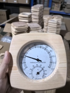 Accesorios de <span class=keywords><strong>sauna</strong></span> Termómetro de madera 2 en 1 Indicador de temperatura del higrómetro para sala de vapor seco - Product Image 2