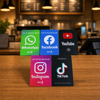 Support de carte de visite NFC NTAG215 étanche en PVC sans contact avec code QR, carte WhatsApp personnalisée pour réseaux sociaux, idéal pour hôtels