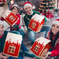 Maßgefertigte Elegante Geprägte Geschenkbox mit Griff für Weihnachten, Dekorative Papierverpackung für Süßigkeiten und Schokolade