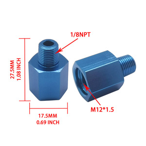 Réducteur de tuyau d'huile Jiax M12*1.5 à 18NPT, adaptateur de pression de carburant en aluminium pour usage automobile - Product Image 4