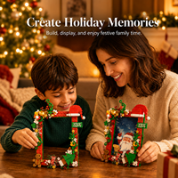 Kit de 207 pièces de blocs de construction de Noël pour cadre photo, jouet de présentation de portraits et paysages DIY, décoration de Noël, cadeau pour enfants