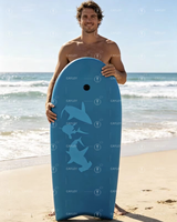 Planche de surf antidérapante à imprimé requin bleu pour la natation en mer