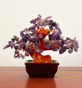 Bán Buôn 16Cm Bonsai Tiền Cây Với Tinh Thể Tự Nhiên Đá Quý Tài Bonsai Cho Phong Thủy Khác Pha Lê Thủ Công Mỹ Nghệ - Product Image 2