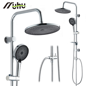Kit de Baño con Barra de Ducha Ajustable Montada en la Pared, Conjunto de Ducha con Cabezal de Ducha de Lluvia ABS de 3 Modos - Product Image 2