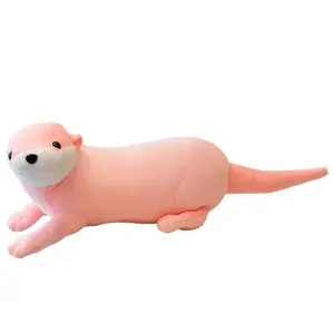 wholesale Stuffed cute otter doll plush toy sea animal long pillow