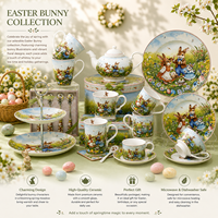Théière populaire en céramique de luxe avec motif familial du Lapin de Pâques, idéale pour Pâques