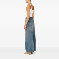 Jean classique personnalisé pour femme, coupe droite ample, respirant, 100 % coton, délavage vintage, taille haute, denim abrasié, style streetwear