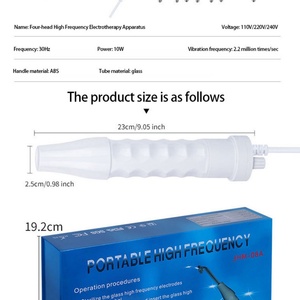 Appareil facial portatif à haute fréquence, dispositif à l'argon, kit de thérapie à haute fréquence, baguette à ozone pour lifting du visage, matériau ABS, prise UK - Product Image 2