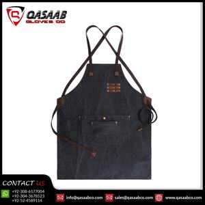 Tablier en toile Barista-Barman Baker BBQ Chef Uniforme Charpentier-Jardinier Tabliers de cuisine en cuir PU personnalisés Barber Butchers - Product Image 2