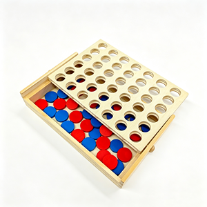 Set da Gioco Gigante in Legno Connect 4: Gioco da Tavolo Strategico per 2 Giocatori, Famiglia, Quattro in Fila, Combo <span class=keywords><strong>Tic</strong></span> Tac Toe - Product Image 3