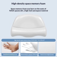 Oreiller ergonomique en mousse à mémoire de forme tricotée pour traction cervicale, décompression du cou, correction de la courbe C et soulagement de la douleur due à la posture tête penchée vers l'avant