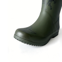Bottes de pluie pour enfants à motif dinosaure vert armée, bottes mi-mollet résistantes à l'usure pour les jeux en jardin