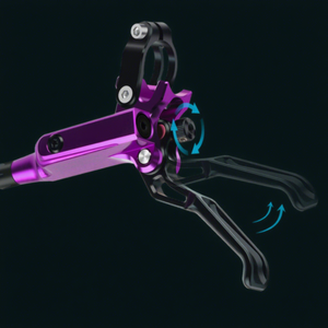 Palanca de Freno Hidráulica Speedone Soldier 2, Color Morado, Negro y Titanio, Ajustable, para Bicicleta de Montaña - Product Image 1