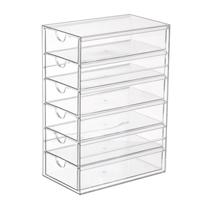 アクリル製 オーガナイザー 透明 積み重ね可能 収納引き出し メイクアップ クラフト 化粧台 カウンタートップ ジュエリー アート用品 ディスプレイラック - Product Image 3