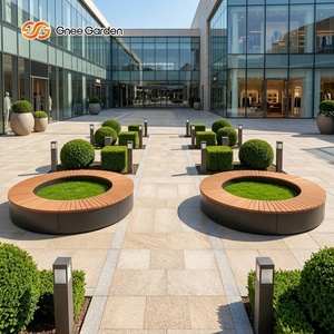 Gnee Garden Corten Steel Planter <b>Outdoor</b> Decoration Water Resistant Prefinished CE Certified 2mm Thickness Natural Rust Color - Product Image 1