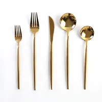 Set di posate da ristorante all'ingrosso cucchiaio dorato posate in acciaio inossidabile per set di posate per hotel set di posate in acciaio inossidabile