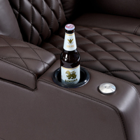 Canapé inclinable et inclinable à un siège en cuir véritable de luxe, best-seller, avec mousse à mémoire de forme, pieds en métal, pour home cinéma et salon