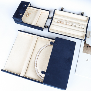 Manufacturer Custom Double Open Velvet Double Snaps High-end Jewelry Set <b>Box</b> Ring Bracelet Bangle Pendant <b>Box</b> for Wedding Gift - Product Image 1