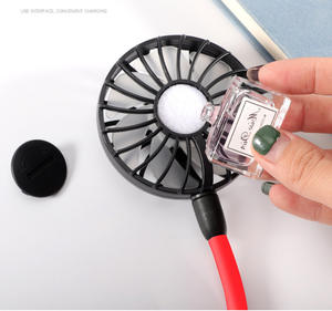 Ventiladores portátiles Niños <span class=keywords><strong>Bolsillo</strong></span> Deporte Colgante Refrigeración Perfume facial Viaje Señor Señoras Adultos Turista Collar plegable Ventilador - Product Image 2