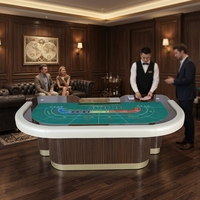 Table de casino ovale moderne en bois et fer avec pieds en bois massif pour 6 à 8 personnes, idéale pour les jeux de cartes de poker Texas Hold'em de luxe