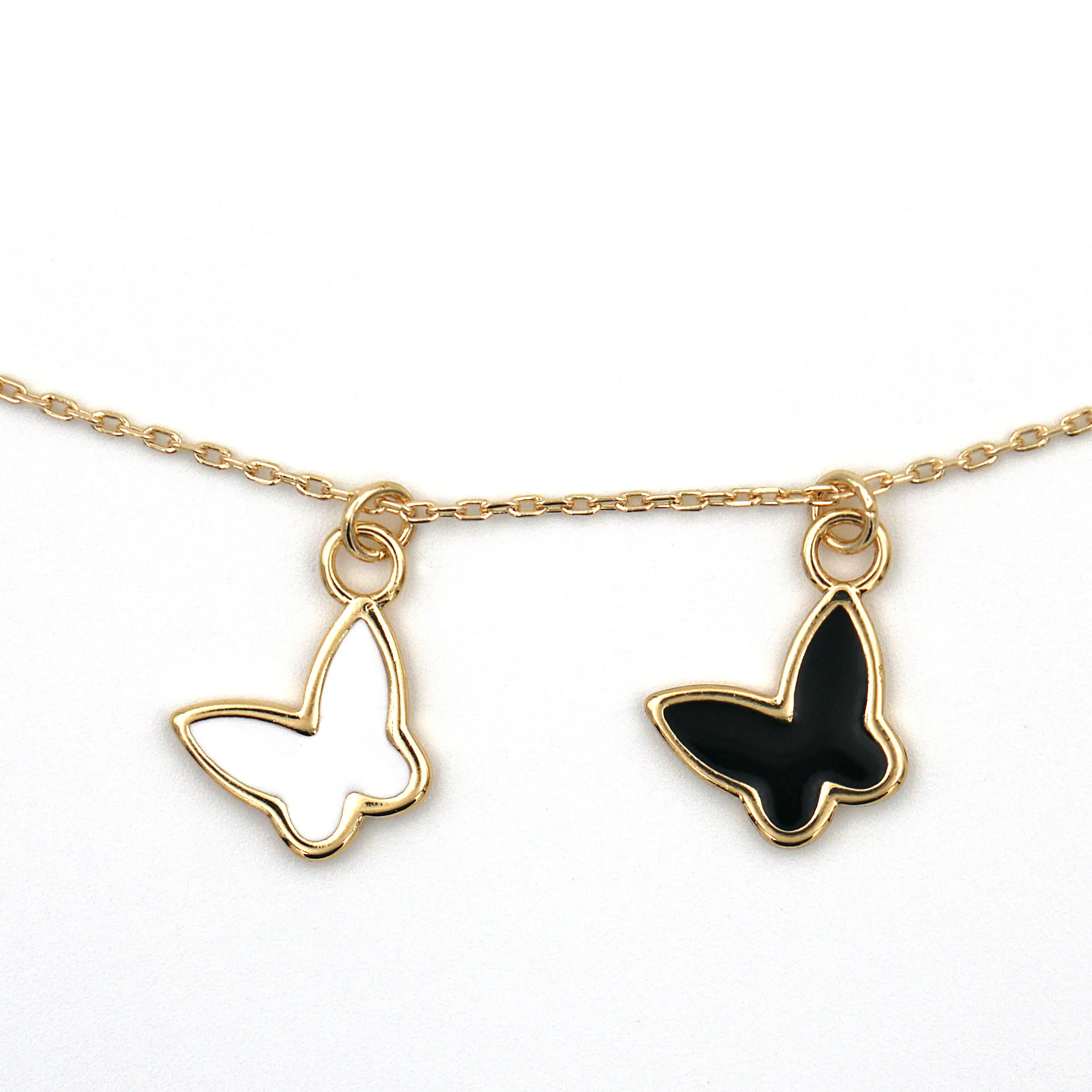 Good Quality Black Gold Golden Butterfly Necklace Pendant