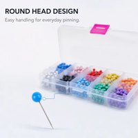 500 pièces/boîte – Épingles de bureau à tête ronde en plastique style Art Déco pour cartes
