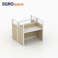 Solution d'espace commercial EGROspace : cloison de bureau en verre pour centre d'appels, poste de travail de bureau avec bureau rond