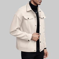 Veste décontractée pour homme en mélange de laine, col boutonné, style streetwear, coupe oversize, avec poches, pour l'automne et l'hiver