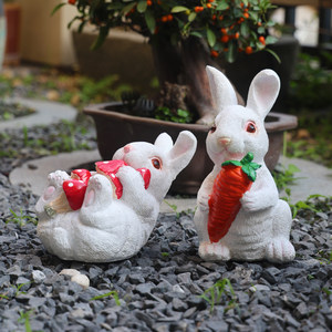 Figuras de Conejos Adorables de Resina, Adorno de Animales Impermeable para Jardín, Patio, Césped, Decoración Interior y Exterior - Product Image 2