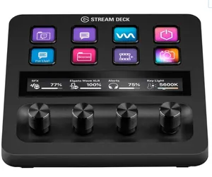 ElgatoStream Deck + Ajuste de audio multifuncional negro, estación de conmutación de guía de transmisión en vivo, macro de acceso directo programable