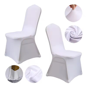 White Polyester Spandex Banquet Wedding Multiple Colors Hotel Meeting Elastic Plain Dyed <strong>Chair</strong> <strong>Cover</strong> - Product Image 3