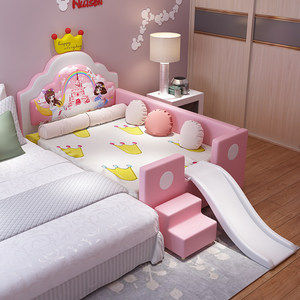 <span class=keywords><strong>Lettino</strong></span> per Bambini JINS in Legno Massello con Sponda di Sicurezza, Combinazione di Letti in Pelle, Paracolpi Piccolo per Culla - Product Image 3